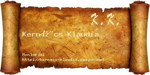 Kernács Klaudia névjegykártya