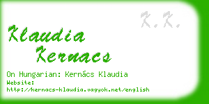 klaudia kernacs business card