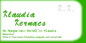 klaudia kernacs business card